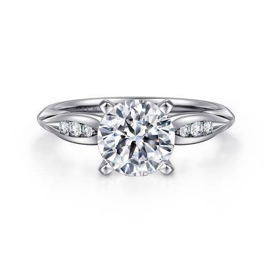 Gabriel - 14K White Gold Round Diamond Engagement Ring