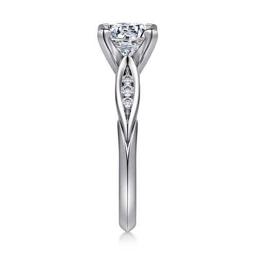 14K White Gold Round Diamond Engagement Ring