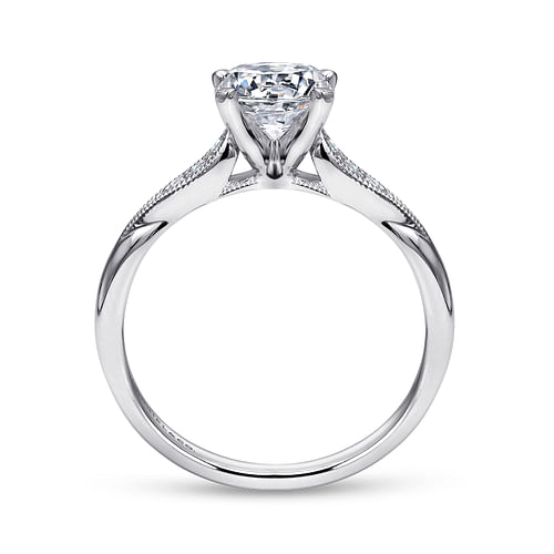 14K White Gold Round Diamond Engagement Ring