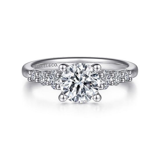 Gabriel - 14K White Gold Round Diamond Engagement Ring