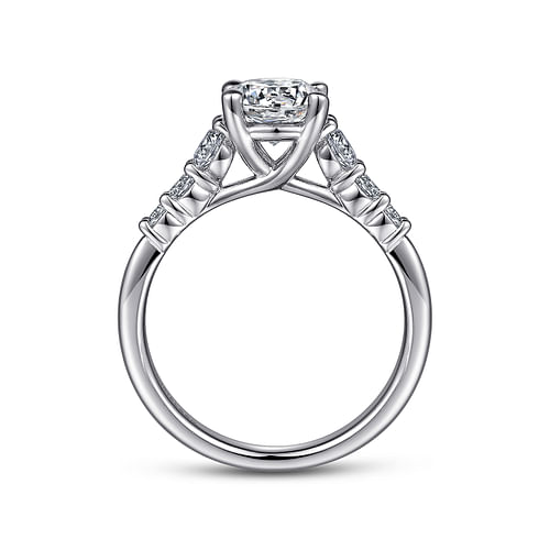 14K White Gold Round Diamond Engagement Ring