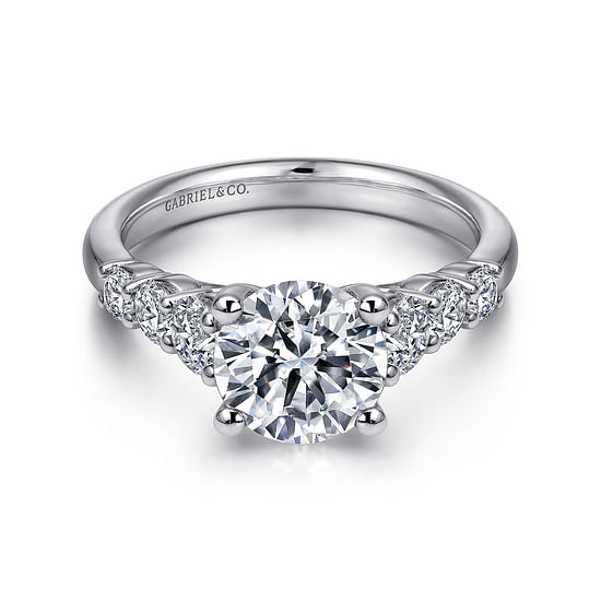 Gabriel - 14K White Gold Round Diamond Engagement Ring