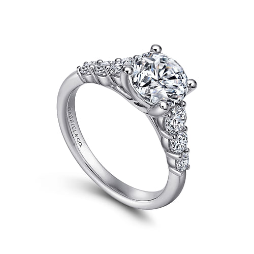 14K White Gold Round Diamond Engagement Ring