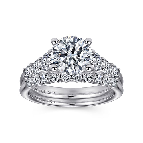 14K White Gold Round Diamond Engagement Ring