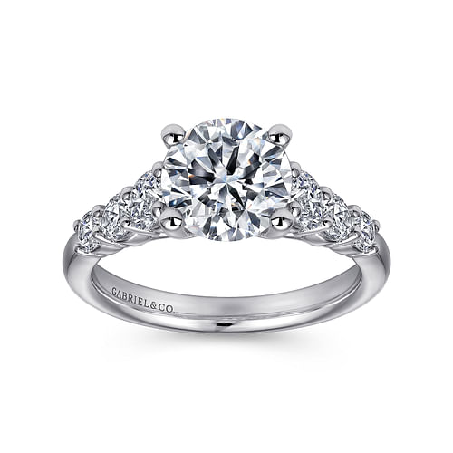 14K White Gold Round Diamond Engagement Ring