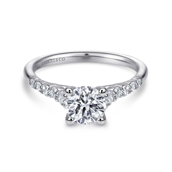 Gabriel - 14K White Gold Round Diamond Engagement Ring