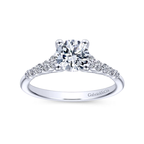 14K White Gold Round Diamond Engagement Ring