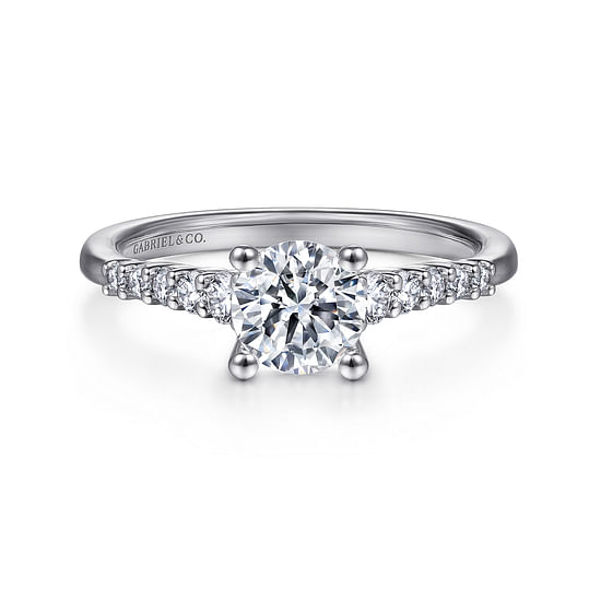 Gabriel - 14K White Gold Round Diamond Engagement Ring