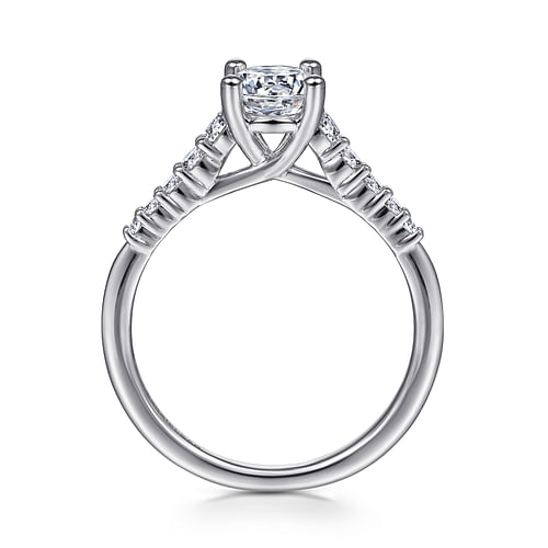 14K White Gold Round Diamond Engagement Ring