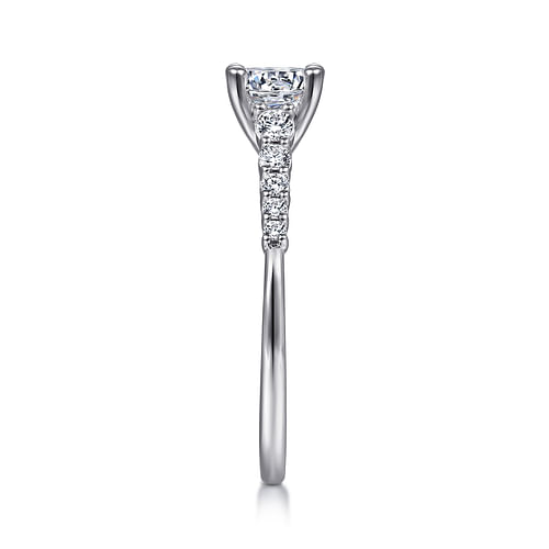 14K White Gold Round Diamond Engagement Ring