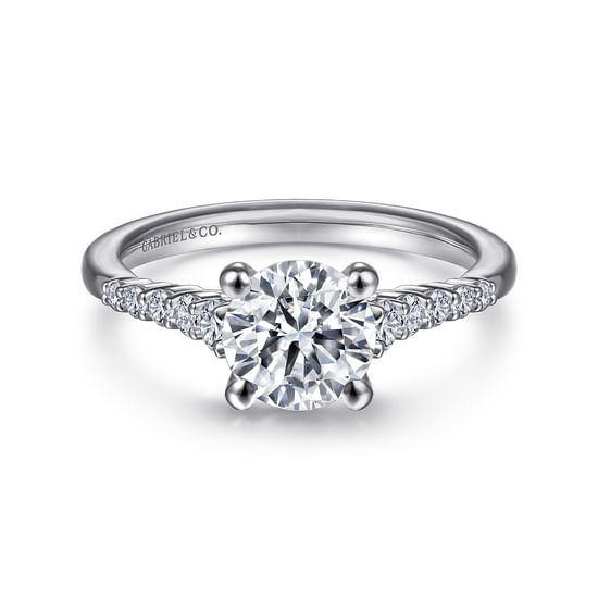 Gabriel - 14K White Gold Round Diamond Engagement Ring