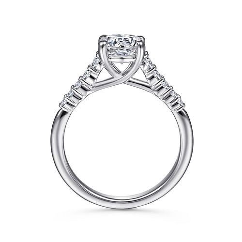 14K White Gold Round Diamond Engagement Ring