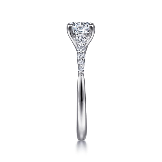 14K White Gold Round Diamond Engagement Ring angle 5