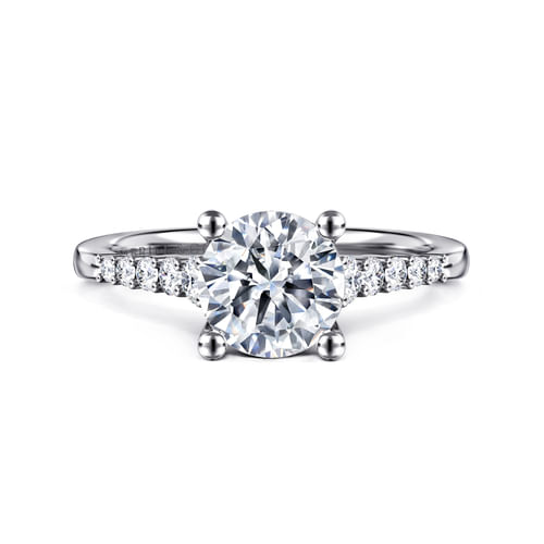 14K White Gold Round Diamond Engagement Ring