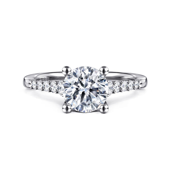 Gabriel - 14K White Gold Round Diamond Engagement Ring