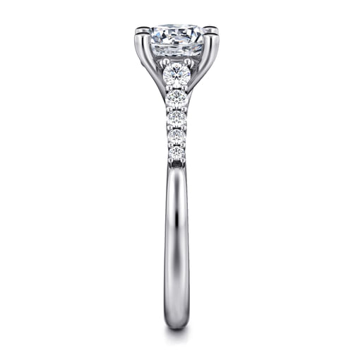14K White Gold Round Diamond Engagement Ring