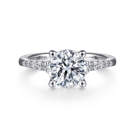 Gabriel - 14K White Gold Round Diamond Engagement Ring