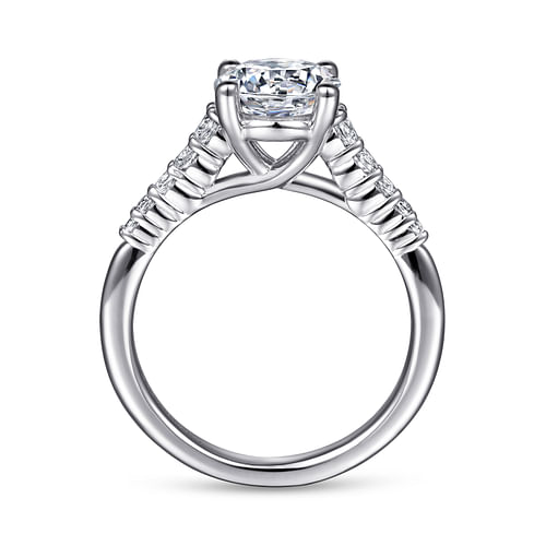 14K White Gold Round Diamond Engagement Ring