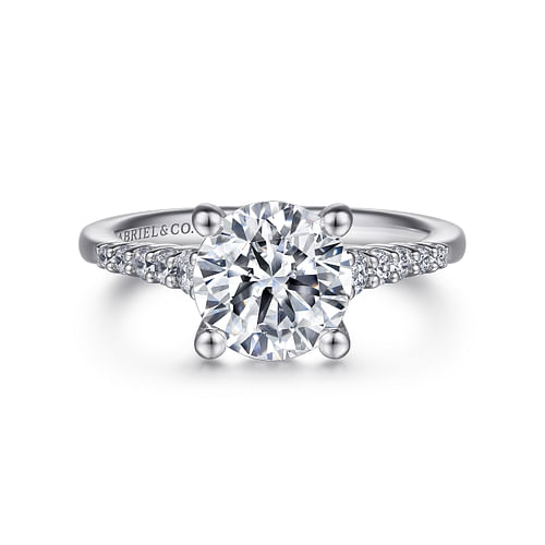 14K White Gold Round Diamond Engagement Ring