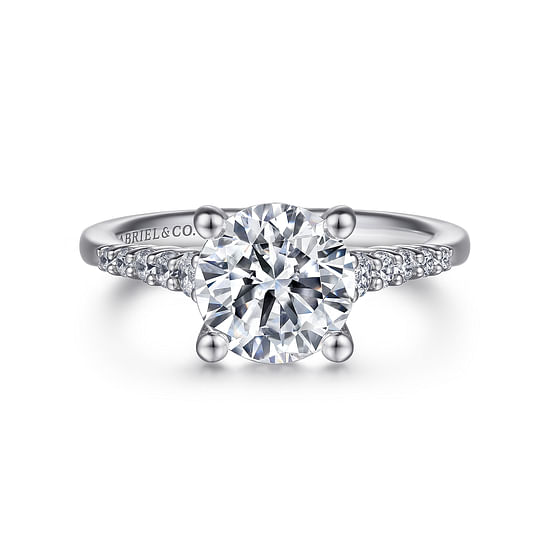 Gabriel - 14K White Gold Round Diamond Engagement Ring