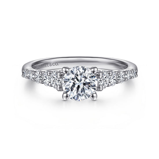 Gabriel - 14K White Gold Round Diamond Engagement Ring