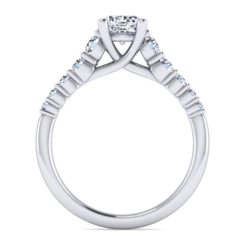 14K White Gold Round Diamond Engagement Ring