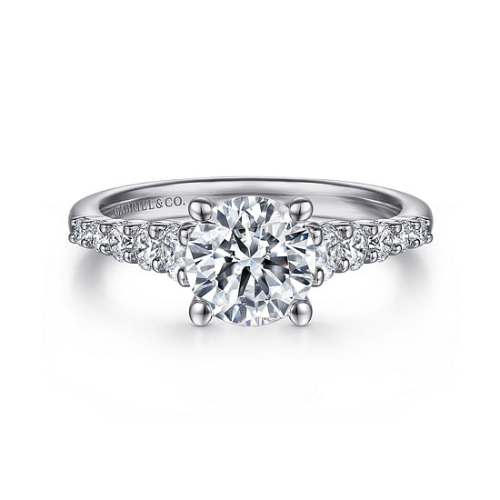 Gabriel - 14K White Gold Round Diamond Engagement Ring