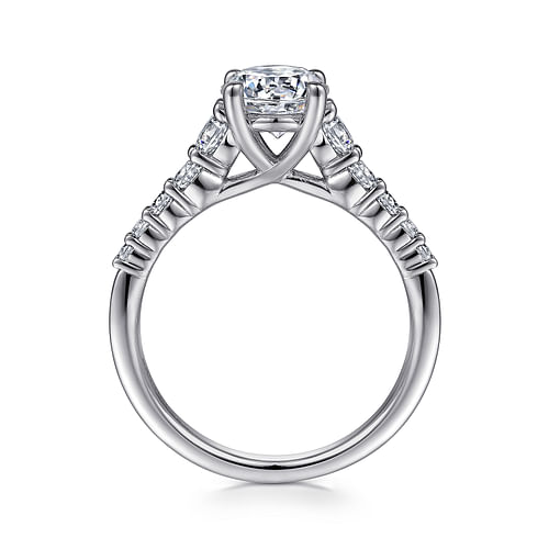 14K White Gold Round Diamond Engagement Ring