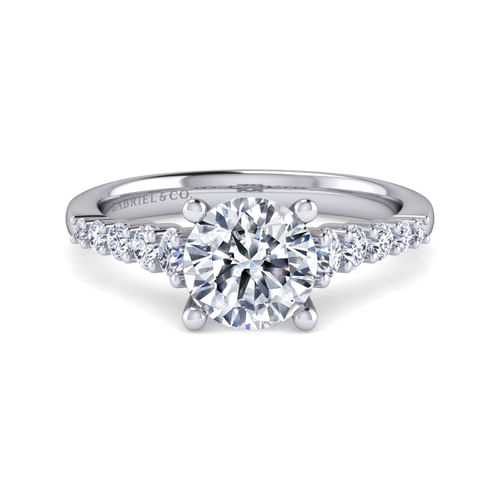 14K White Gold Round Diamond Engagement Ring