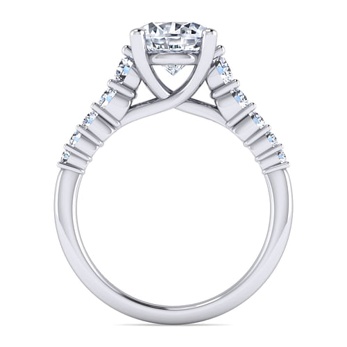 14K White Gold Round Diamond Engagement Ring
