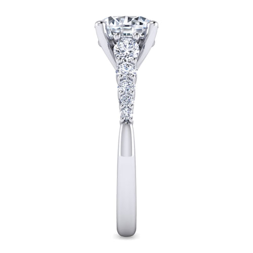 14K White Gold Round Diamond Engagement Ring