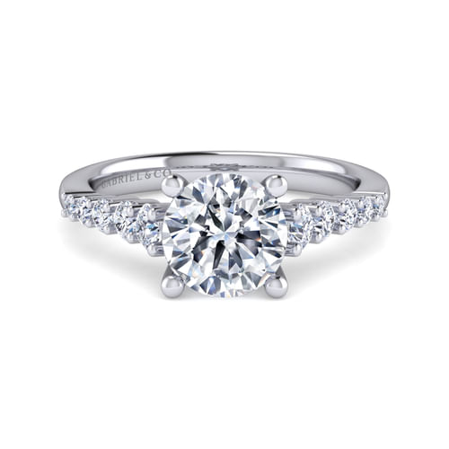 14K White Gold Round Diamond Engagement Ring