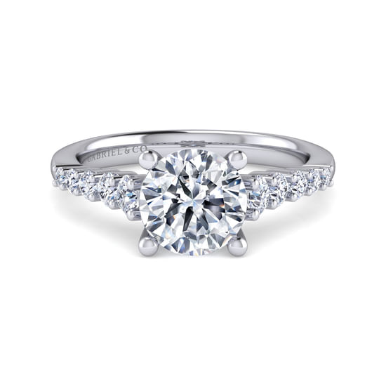Gabriel - 14K White Gold Round Diamond Engagement Ring