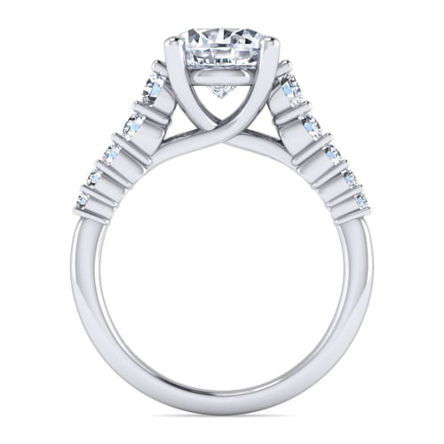 14K White Gold Round Diamond Engagement Ring