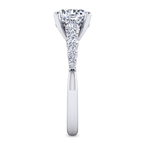 14K White Gold Round Diamond Engagement Ring