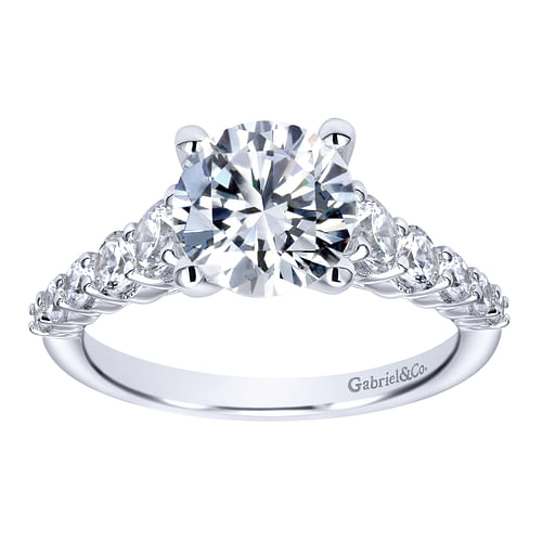 14K White Gold Round Diamond Engagement Ring