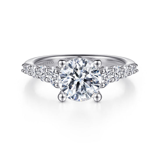 Gabriel - 14K White Gold Round Diamond Engagement Ring