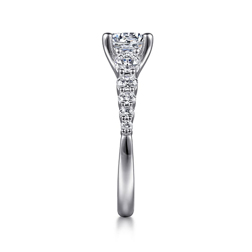 14K White Gold Round Diamond Engagement Ring