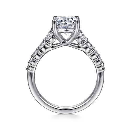 14K White Gold Round Diamond Engagement Ring