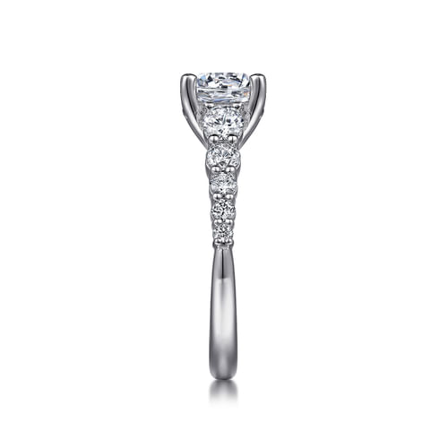 14K White Gold Round Diamond Engagement Ring
