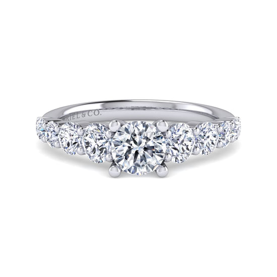 Gabriel - 14K White Gold Round Diamond Engagement Ring