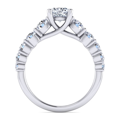 14K White Gold Round Diamond Engagement Ring