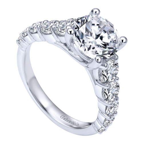 14K White Gold Round Diamond Engagement Ring