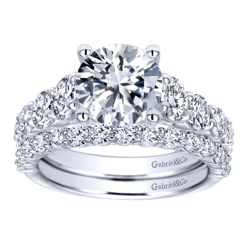 14K White Gold Round Diamond Engagement Ring