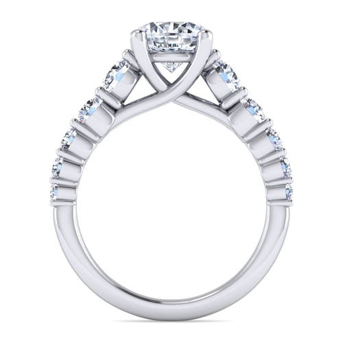 14K White Gold Round Diamond Engagement Ring