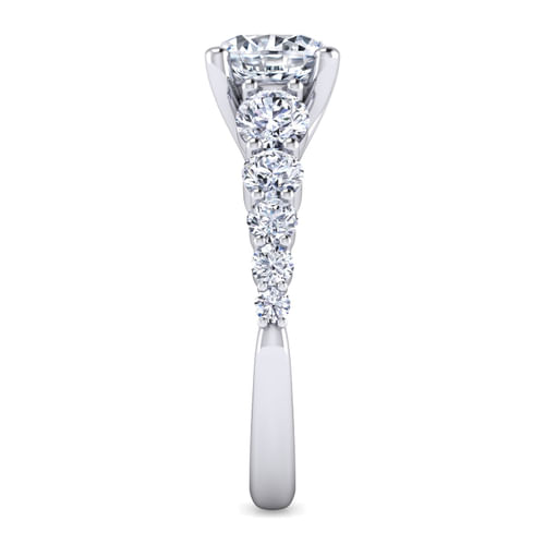 14K White Gold Round Diamond Engagement Ring