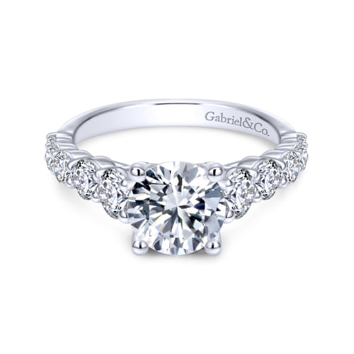 14K White Gold Round Diamond Engagement Ring