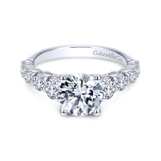 Gabriel - 14K White Gold Round Diamond Engagement Ring