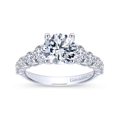 14K White Gold Round Diamond Engagement Ring