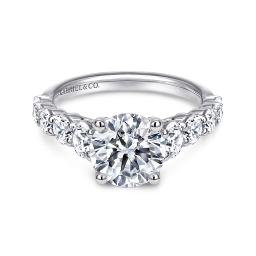 14K White Gold Round Diamond Engagement Ring